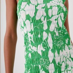 Rails Seville Tropical Beach Floral Green Lotus Print Midi Dress - Size Medium